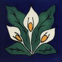 Mexican Talavera Tile Lilies 3
